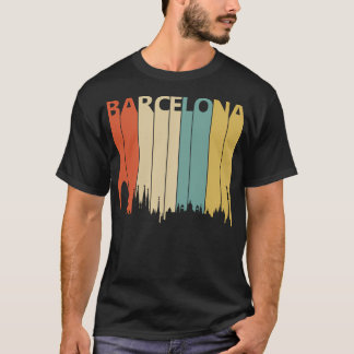 Vintage Barcelona Skyline Silhouette T-Shirt