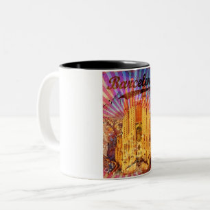 Vintage Barcelona Two-Tone Coffee Mug
