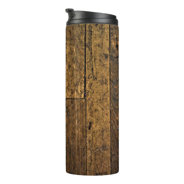Vintage Bare Wood Panel Thermal Tumbler (Rotated Right)