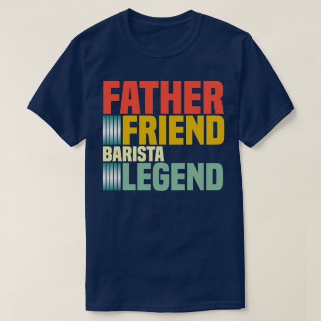 Vintage Barista Fathers Day Barista T-Shirt (Design Front)