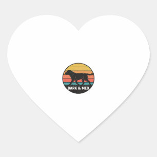 Vintage Bark And Meo Dog Sunset Shirt Design_1 Heart Sticker