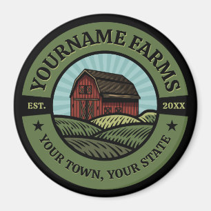 Vintage Barn ADD NAME Country Farm Crops Farmer  Magnet