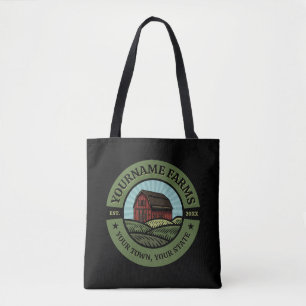 Vintage Barn ADD NAME Country Farm Crops Farmer Tote Bag