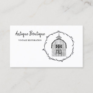 Vintage Barn Antique Boutique Shop Business Card
