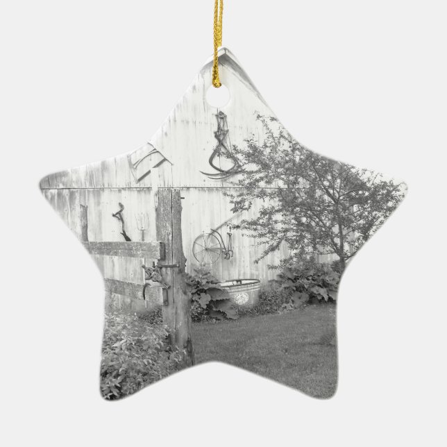 Vintage Barn Ceramic Tree Decoration (Front)