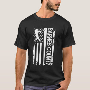Vintage Barnes County Baseball American US Flag T-Shirt