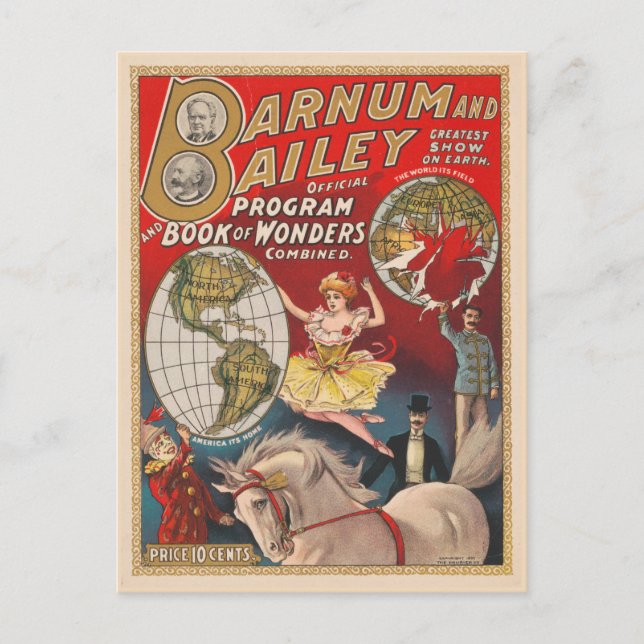 Vintage Barnum And Bailey Program Cover Postcard (Front)
