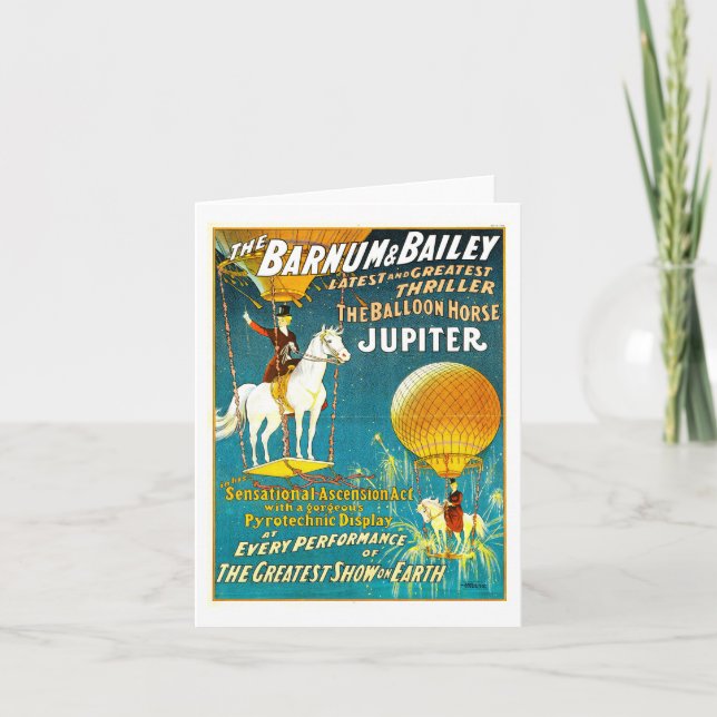 Vintage Barnum & Bailey Circus Ad Note Card (Front)