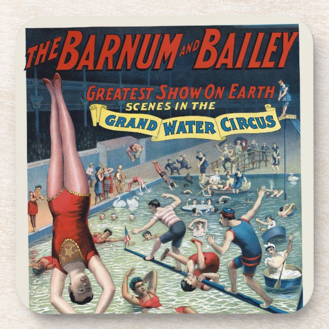 Vintage Barnum & Bailey Circus Poster Coaster (Front)