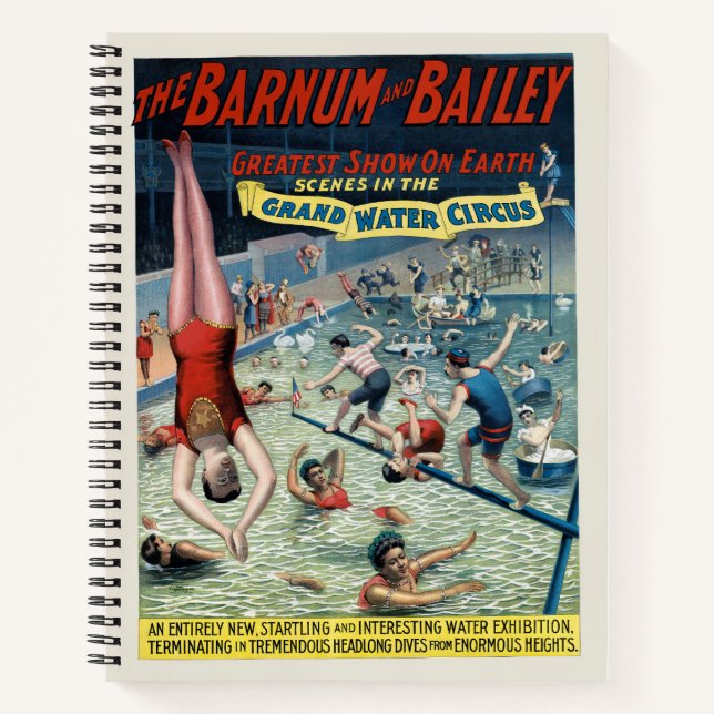 Vintage Barnum & Bailey Circus Poster Notebook (Front)