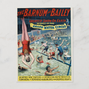 Vintage Barnum & Bailey Circus Poster Postcard