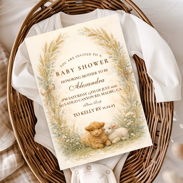Vintage Barnyard Wildflower Baby Shower Invitation (Creator Uploaded)