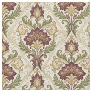 Vintage Baroque Acanthus Ornate Damask Floral Art Fabric
