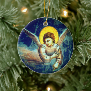Vintage Baroque Angel  Ceramic Ornament