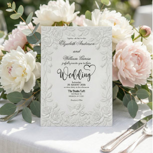 Vintage Baroque Cherub Angel With Violin  Invitation