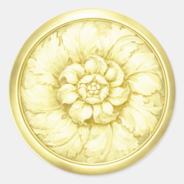 Vintage Baroque Embossed Look Seal Lemon (Front)