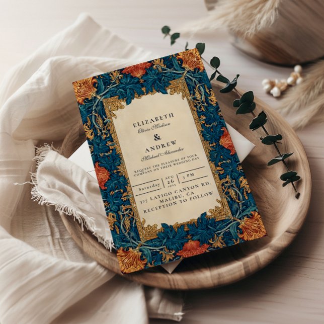 Vintage Baroque Floral Wedding Invitation (Creator Uploaded)