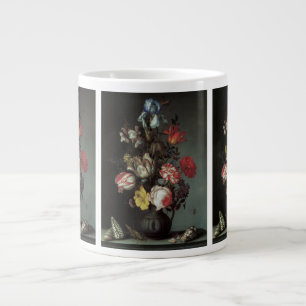Vintage Baroque Flowers by Balthasar van der Ast Large Coffee Mug