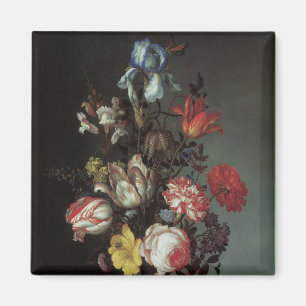 Vintage Baroque Flowers by Balthasar van der Ast Magnet