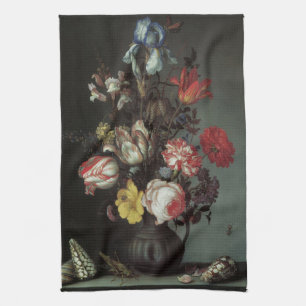 Vintage Baroque Flowers by Balthasar van der Ast Tea Towel