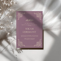 Vintage Baroque Gold Dusty Purple Nikah Ceremony