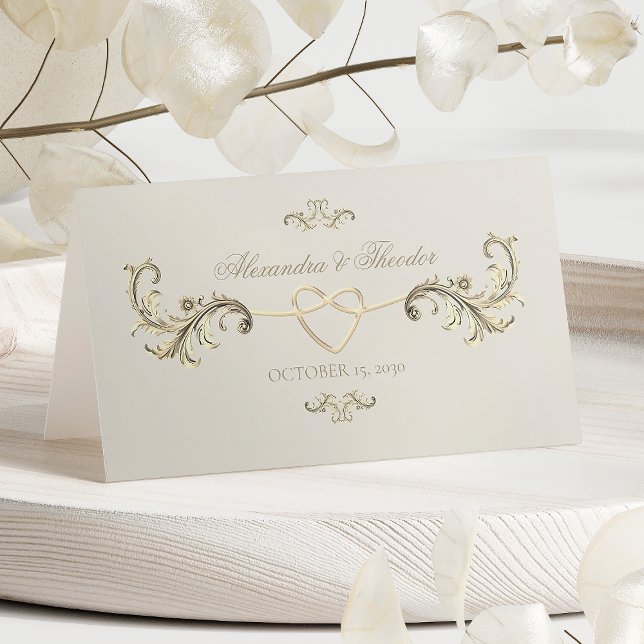 Vintage Baroque Gold Elegant Wedding Place Card (Creator Uploaded)