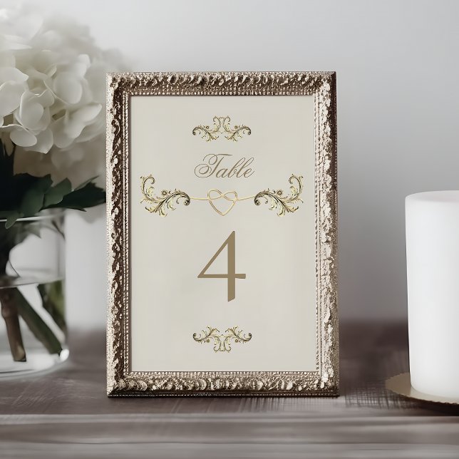 Vintage Baroque Gold Wedding Table Number (Creator Uploaded)
