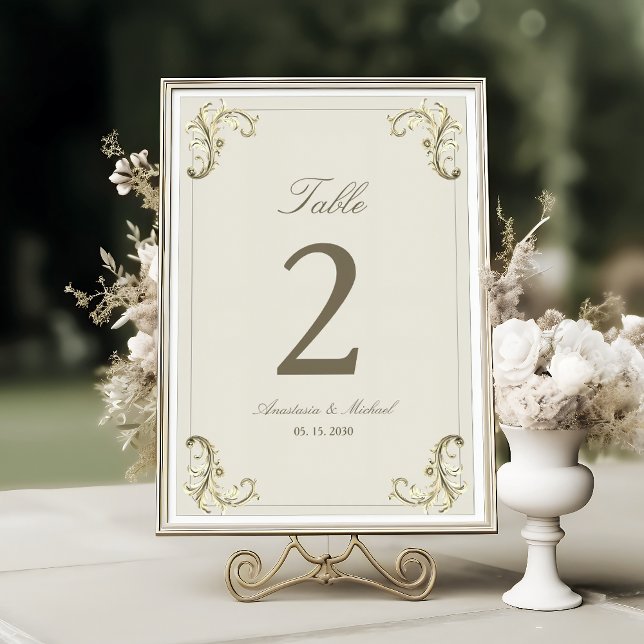 Vintage Baroque Gold Wedding Table Number (Creator Uploaded)