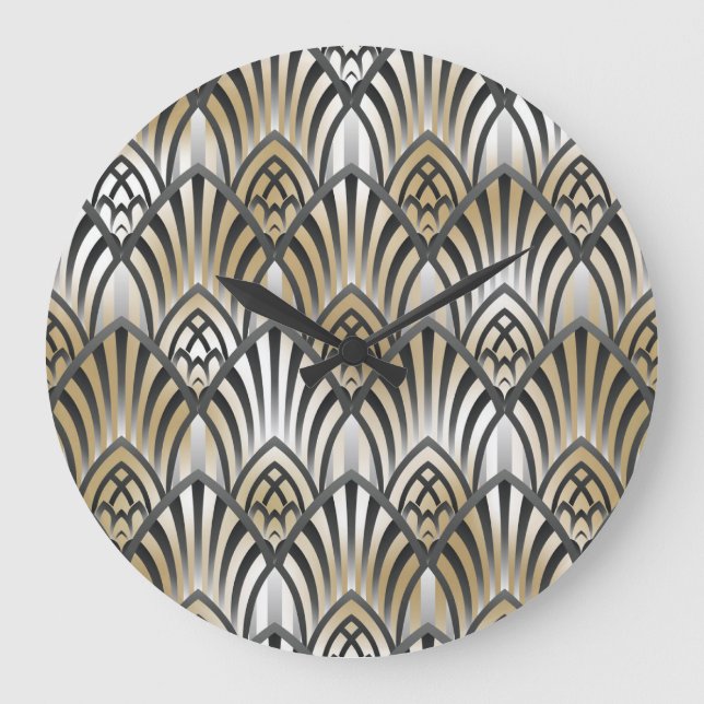 Vintage Baroque: Ornamental Seamless Pattern Large Clock (Front)