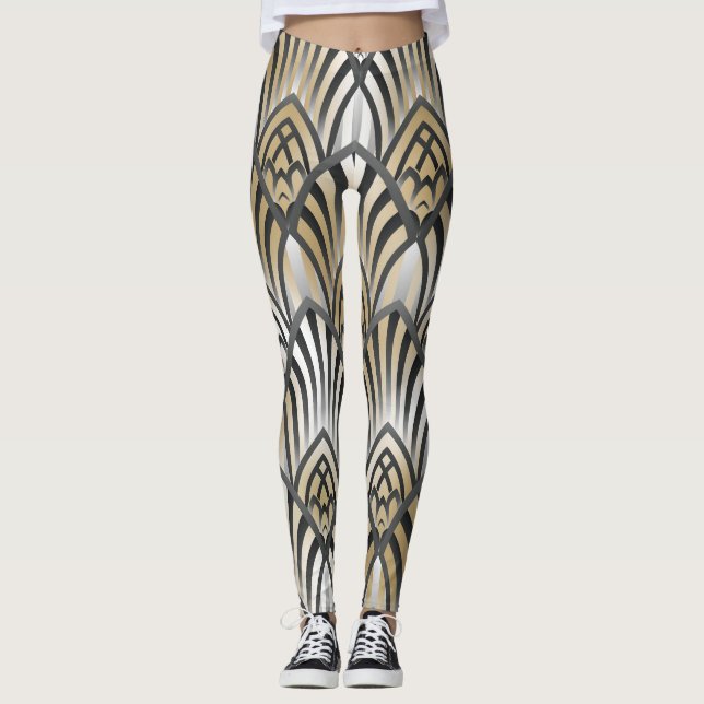 Vintage Baroque: Ornamental Seamless Pattern Leggings (Front)