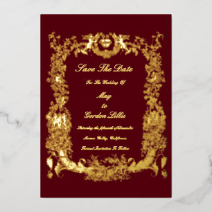 Vintage Baroque Rococo Border with Hearts