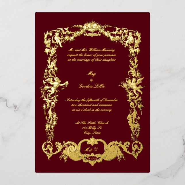 Vintage Baroque Rococo Floral Garlands & Cherubs (Front)