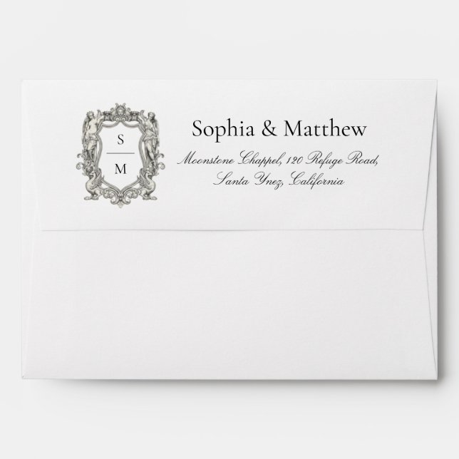 Vintage Baroque Statue Fine Art Renaissance Envelope (Back (Top Flap))