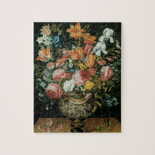 Vintage Baroque Still Life Flowers in a Vase Jigsaw Puzzle