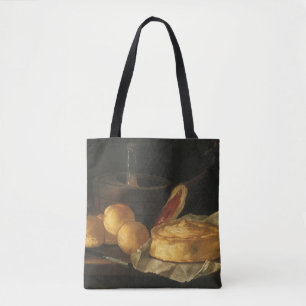 Vintage Baroque Still Life with Bread, Tart, Ham Tote Bag