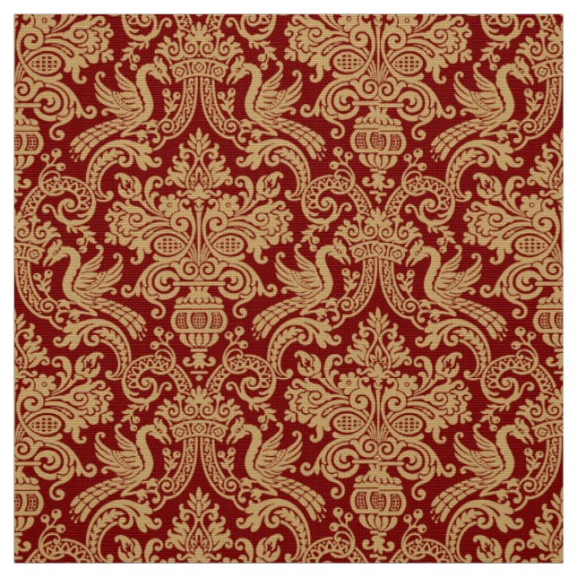 Vintage Baroque Style Brocade Pattern Fabric (Swatch)