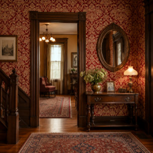 Vintage Baroque Style Brocade Pattern Wallpaper