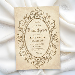 Vintage baroque victorian bridal shower invitation