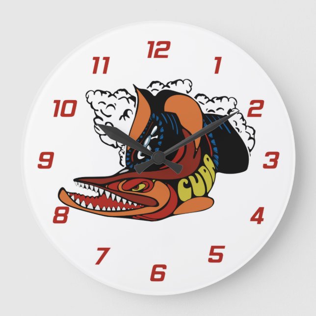 Vintage Barracuda  Design Clock (Front)