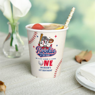 Vintage Baseball 1st Birthday Paper Cups