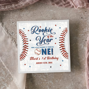 Vintage Baseball 1st Birthday Party Napkins