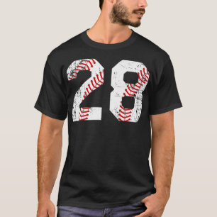 Vintage Baseball 28 Jersey Number Premium  T-Shirt