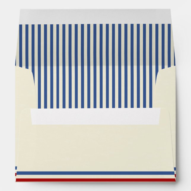 Vintage Baseball 5 x 7 Blue Stripes Envelopes (Back (Bottom))