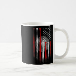 Vintage Baseball American Flag Coffee Mug