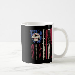 Vintage Baseball American Flag Coffee Mug