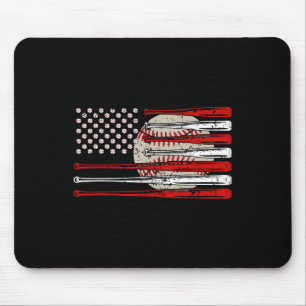 Vintage Baseball American Flag Usa For Men Women D Mouse Pad