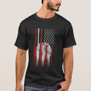 Vintage Baseball American Flag USA For Men Women D T-Shirt