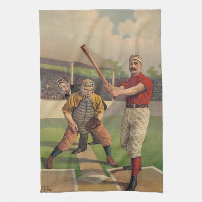 Vintage Baseball American MoJo Kitchen Towel (Vertical)