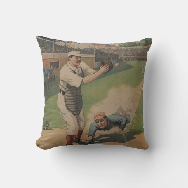Vintage Baseball American MoJo Pillow (Front)