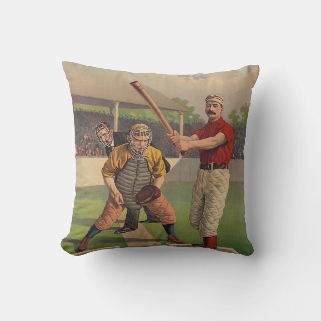 Vintage Baseball American MoJo Pillow (Front)